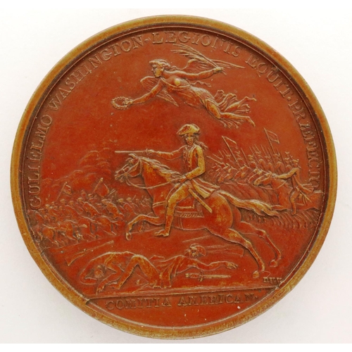 3047 - George Washington commemorative bronze table medal, reverse with Latin inscription, edge is plain no... 