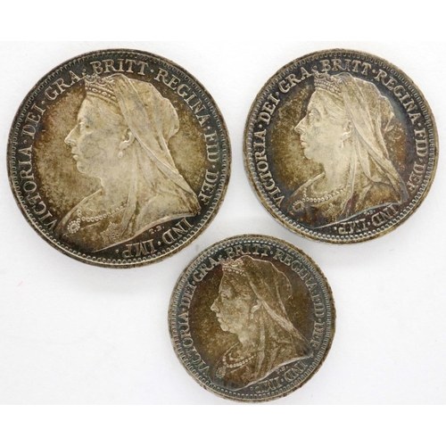 3049 - 1900 Queen Victoria silver maundy (3). P&P Group 0 (£5+VAT for the first lot and £1+VAT for subseque... 