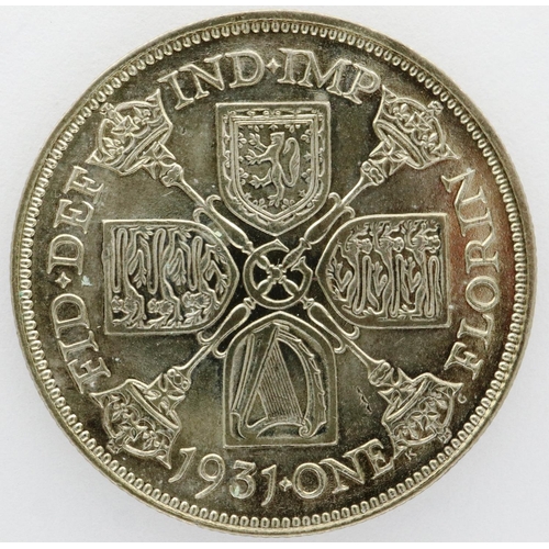 3057 - 1931 George V silver florin. P&P Group 0 (£5+VAT for the first lot and £1+VAT for subsequent lots)