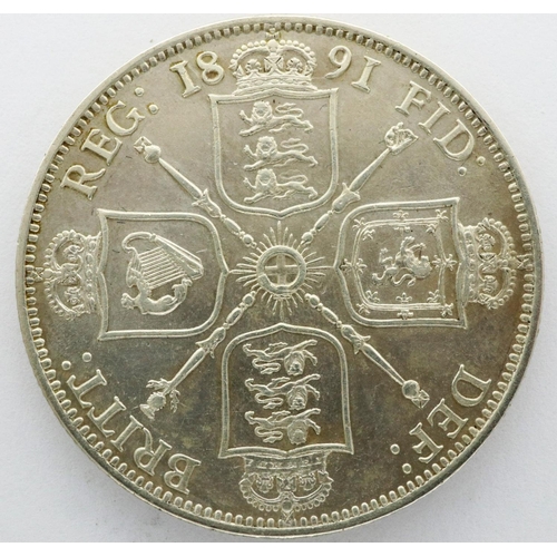 3060 - 1891 Queen Victoria silver florin, EF condition. P&P Group 0 (£5+VAT for the first lot and £1+VAT fo... 