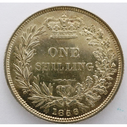 3066 - 1856 Queen Victoria silver shilling. P&P Group 0 (£5+VAT for the first lot and £1+VAT for subsequent... 