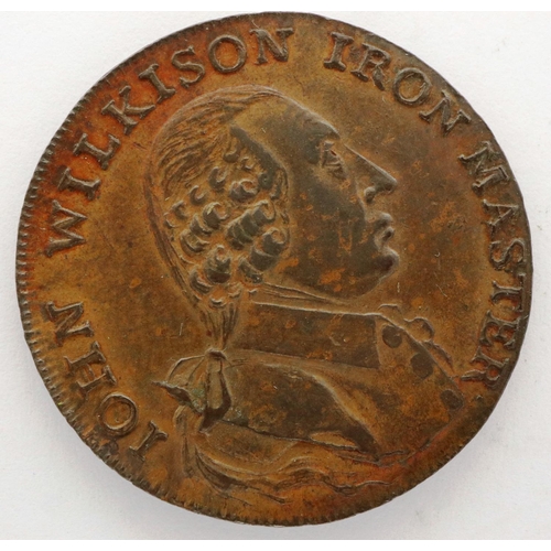 3067 - 1792 John Wilkinson iron master token. P&P Group 1 (£14+VAT for the first lot and £1+VAT for subsequ... 