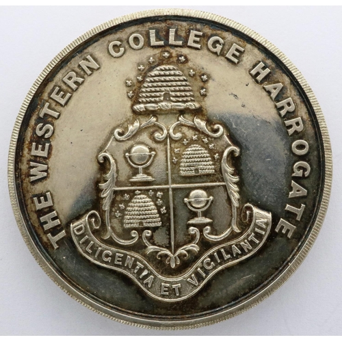 3075 - Western College Harrogate silver medal. P&P Group 0 (£5+VAT for the first lot and £1+VAT for subsequ... 