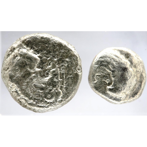 3080 - Two early Archaic period Greek silver coins to include a Thracian Tetrobol. P&P Group 0 (£5+VAT for ... 