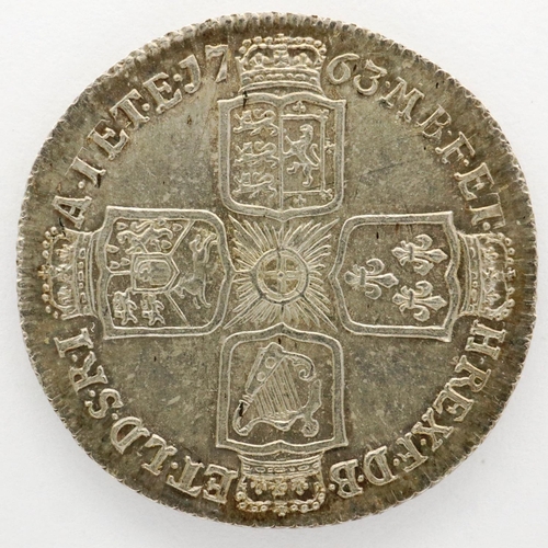 3082 - 1763 silver Northumberland shilling - low mintage. P&P Group 0 (£5+VAT for the first lot and £1+VAT ... 