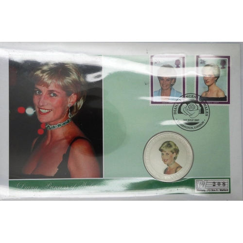 3106 - Westminster Mint 2007 silver coin cover, Diana Princess of Wales, limited to 450, this being number ... 