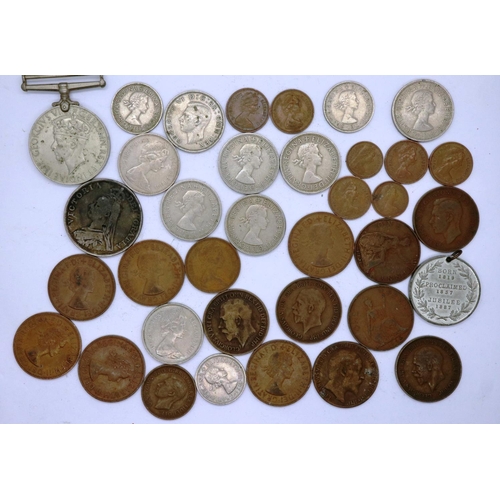 3111 - Mixed coins including some silver. P&P Group 0 (£5+VAT for the first lot and £1+VAT for subsequent l... 