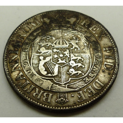 3119 - 1818 George III silver half crown. P&P Group 0 (£5+VAT for the first lot and £1+VAT for subsequent l... 