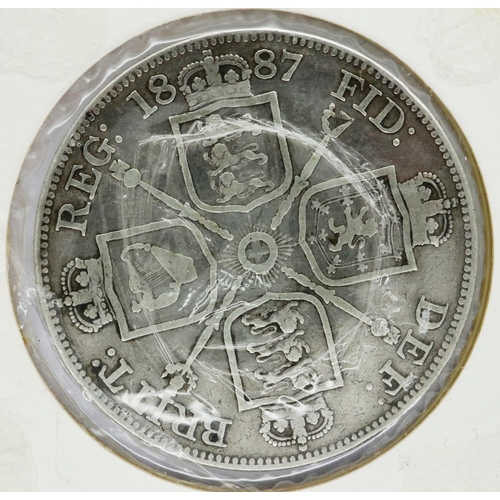 3095 - 1887 Queen Victoria double florin. P&P Group 1 (£14+VAT for the first lot and £1+VAT for subsequent ... 