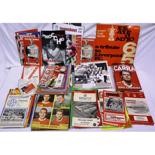 2035 - 100 Liverpool FC items, 90 programmes, books, record etc. P&P Group 3 (£25+VAT for the first lot and... 