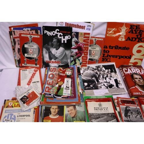 2035 - 100 Liverpool FC items, 90 programmes, books, record etc. P&P Group 3 (£25+VAT for the first lot and... 