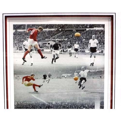 2037 - Geoff Hurst signed 1966 world cup final hat trick montage, signed. Not available for in-house P&P