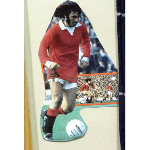 2039 - Framed Manchester United Football Club blue Umbro shirt, Sharp, signed by George Best, 78 x 86 cm. P... 