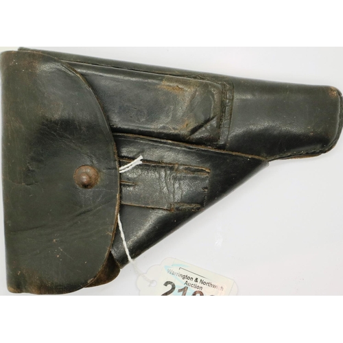 2053 - German WWII period officers PPK holster in leather. P&P Group 1 (£14+VAT for the first lot and £1+VA... 