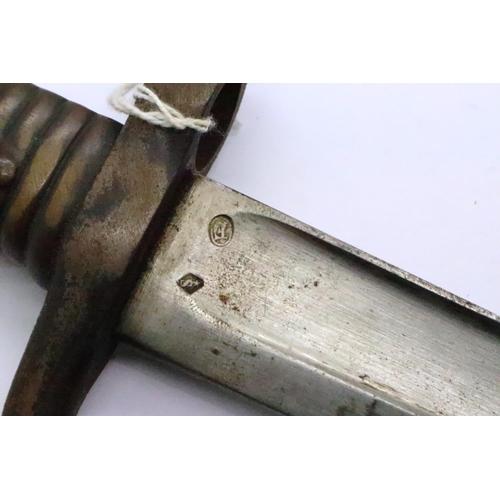 2055 - 19th century French Chassepot bayonet with steel scabbard, dated 1872. P&P Group 3 (£25+VAT for the ... 