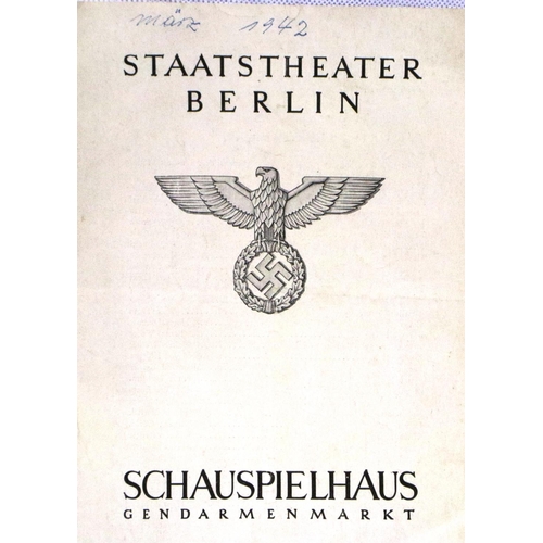 2059 - Third Reich period theatre programme from the Staatstheater Berlin. P&P Group 1 (£14+VAT for the fir... 