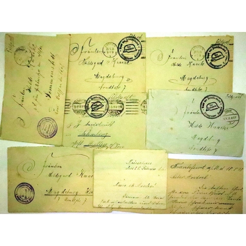 2061 - WWI German stamped envelopes and correspondence to Fraulein Hildegard and others. P&P Group 1 (£14+V... 