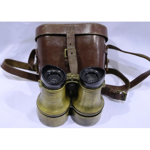 2074 - A pair of HH & Son Ltd Liverpool binoculars, no 21175, with case. P&P Group 2 (£18+VAT for the first... 