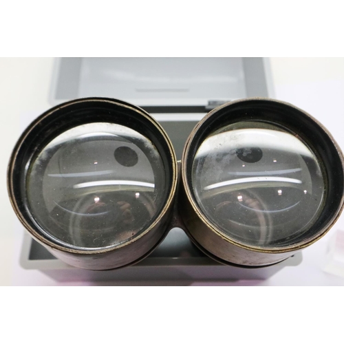 2074 - A pair of HH & Son Ltd Liverpool binoculars, no 21175, with case. P&P Group 2 (£18+VAT for the first... 