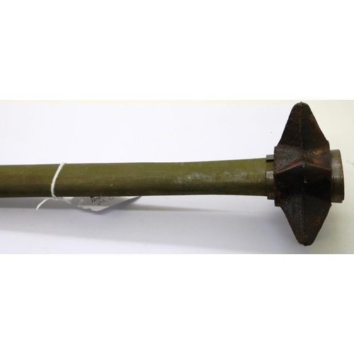 2077 - British made trench mace formed from recast steel on an entrenching tool handle. P&P Group 3 (£25+VA... 