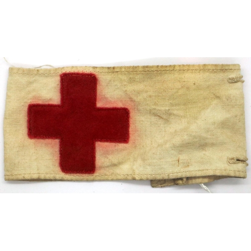 2109 - WWI British Army Medics armband with button fastening. P&P Group 1 (£14+VAT for the first lot and £1... 