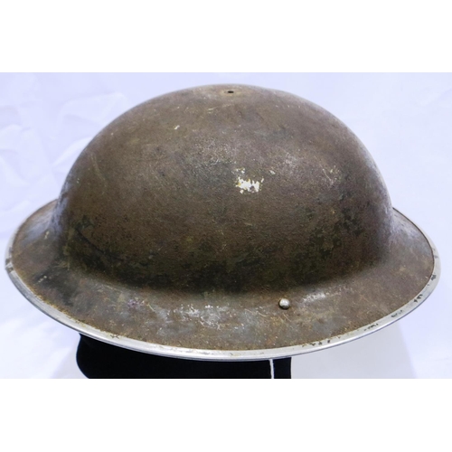 2128 - British WWII National Fire Service Brodie helmet, lacking liner. P&P Group 2 (£18+VAT for the first ... 