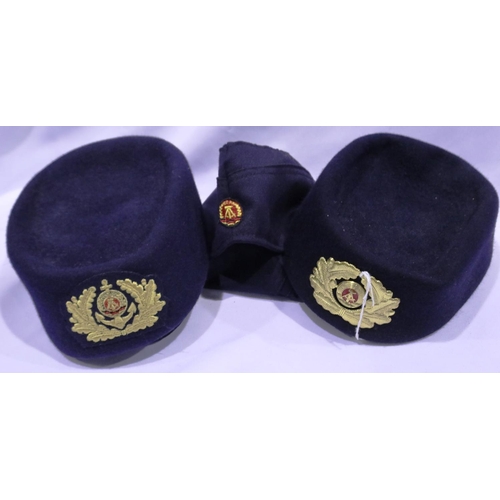 2151 - Three East German naval caps. P&P Group 2 (£18+VAT for the first lot and £2+VAT for subsequent lots)