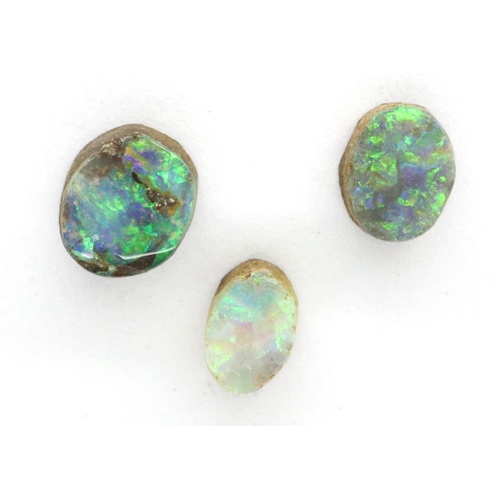 104 - Loose stones: three rough cut opals, combined 0.6g. P&P Group 1 (£14+VAT for the first lot and £1+VA... 