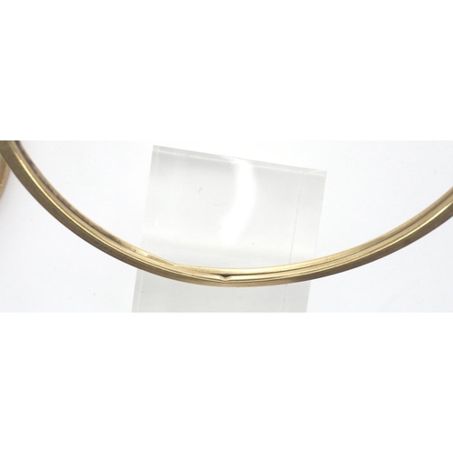 24 - A pair of 9ct gold hoop earrings, D: 45 mm, combined 1.8g. P&P Group 1 (£14+VAT for the first lot an... 