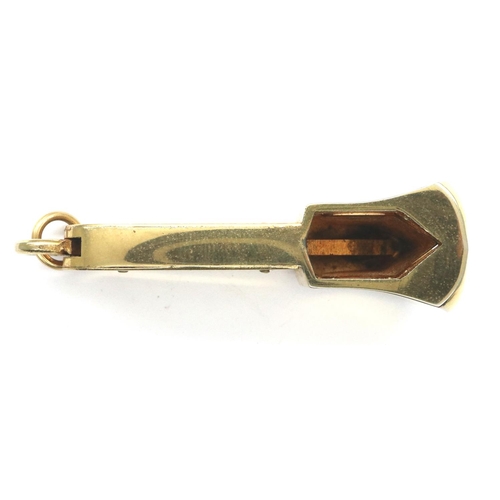 3 - 9ct gold Edwardian cigar cutter, L: 60 mm, 30.8g. P&P Group 1 (£14+VAT for the first lot and £1+VAT ... 