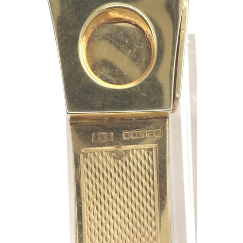 3 - 9ct gold Edwardian cigar cutter, L: 60 mm, 30.8g. P&P Group 1 (£14+VAT for the first lot and £1+VAT ... 