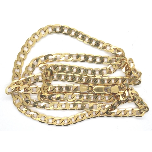 4 - 9ct gold curb link neck chain, L: 60 cm, 16.6g. P&P Group 1 (£14+VAT for the first lot and £1+VAT fo... 