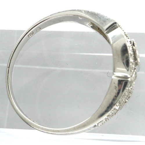 42 - 9ct white gold stone set ring, size U, 3.4g. P&P Group 1 (£14+VAT for the first lot and £1+VAT for s... 