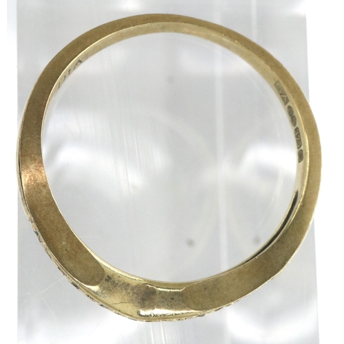 44 - 9ct gold and diamond wishbone ring, size L, 1.5g. P&P Group 1 (£14+VAT for the first lot and £1+VAT ... 