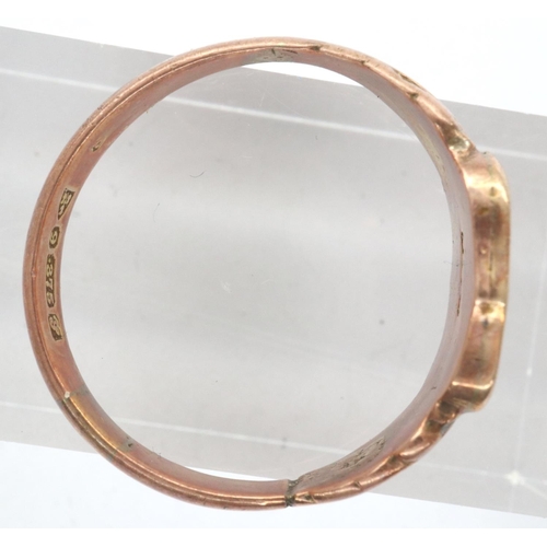 56 - 9ct rose gold signet ring, size R, 4.3g. P&P Group 1 (£14+VAT for the first lot and £1+VAT for subse... 