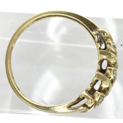 72 - 9ct gold diamond set ring, size L/M, 1.8g. P&P Group 1 (£14+VAT for the first lot and £1+VAT for sub... 