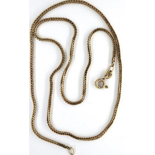 82 - A 9ct gold box link neck chain, L: 41 cm, 3.6g. P&P Group 1 (£14+VAT for the first lot and £1+VAT fo... 