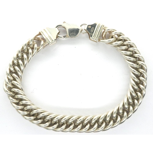 87 - Gents 925 heavy silver bracelet, L: 18 cm, 56g. P&P Group 1 (£14+VAT for the first lot and £1+VAT fo... 