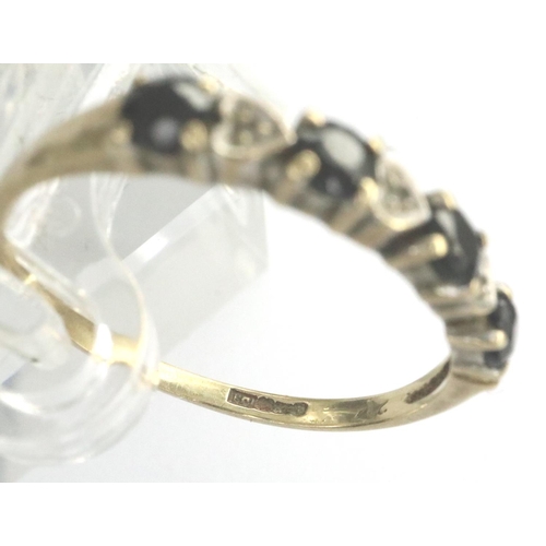 93 - 9ct gold diamond and sapphire set ring, size O, 1.1g. P&P Group 1 (£14+VAT for the first lot and £1+... 