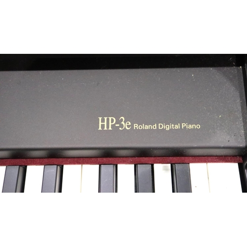 680 - Roland digital piano HP-3E and stool. Not available for in-house P&P