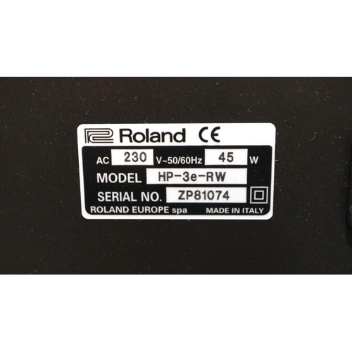 680 - Roland digital piano HP-3E and stool. Not available for in-house P&P