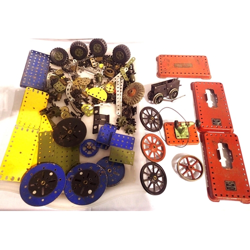 2002 - Selection of Meccano pieces including military, three Mamod steam engine base plates, one flywheel, ... 