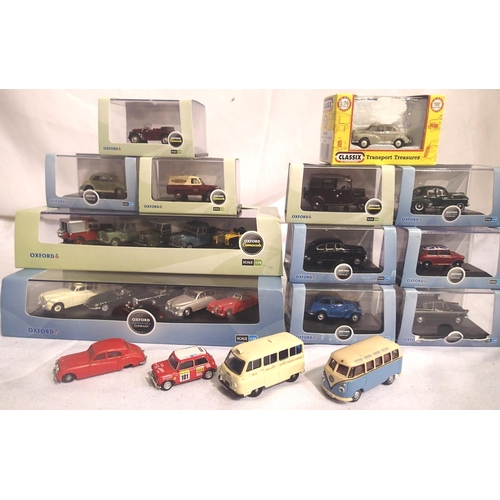 2010 - OO scale vehicles: twenty boxed and four unboxed, includes Oxford Diecast set of five Landrovers and... 