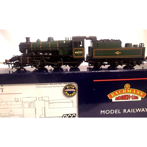 2019 - OO scale Bachmann 32-825 Ivatt Class 2MT, 2.6.0 and tender, Green, 46521, Late Crest, very good cond... 