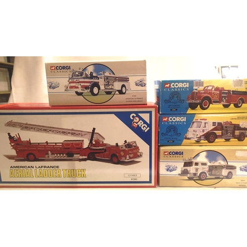 2069 - Five Corgi American fire engines 97320, 97395, 52602, 51701, 98451, all in very good condition, boxe... 