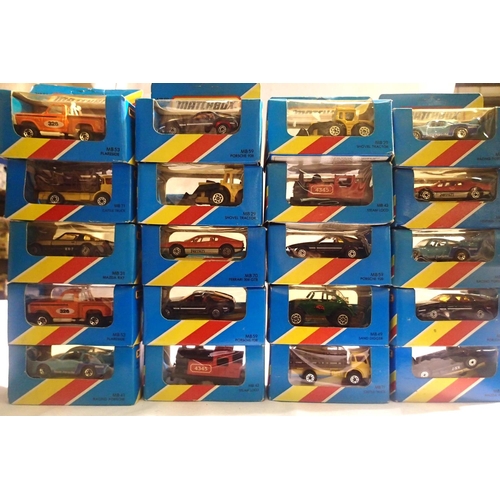 2198 - Twenty Matchbox MB series vehicles in excellent condition, sealed boxes with storage wear, some dupl... 