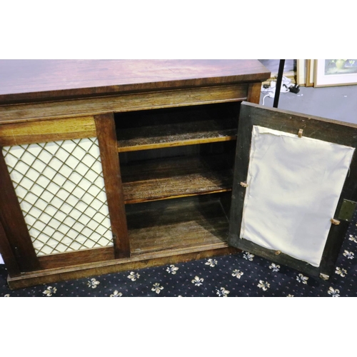 3007 - A 19th century rosewood bookcase with latticed doors and single interior shelf, 100 x 33 x 82 cm H, ... 