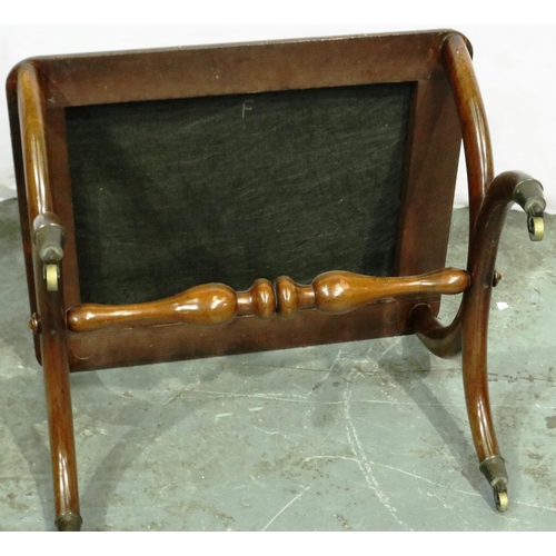 3037 - An early 20th century Savoronola style walnut framed stool with later upholstered drop in pad, 61 x ... 