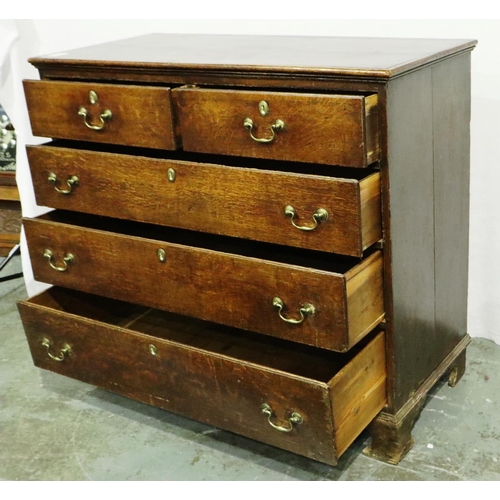 3052 - Victorian mahogany two short over three long chest of drawers, 54 x 54 x 110 cm H. Not available for... 