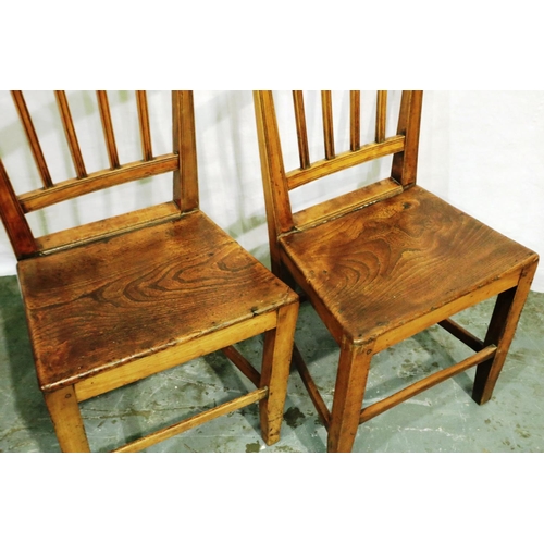 3054 - A pair of late 18th century country elm chairs. Not available for in-house P&P